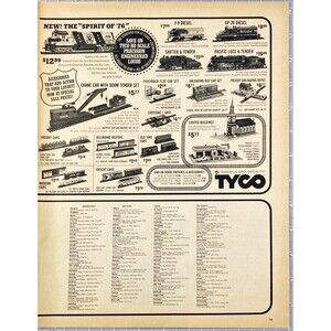 TYCO Electric Trains "Save on HO Scale Precision Locos" Vintage Print Ad 1970's